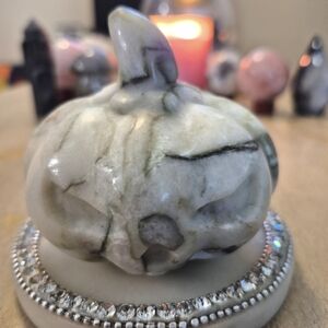 Natural Jasper Pumpkin Jack-o-Lantern Carved Crystal #1